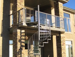 Spiral Staircase, Aluminum Glass Rail